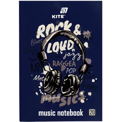 Нотний зошит KITE А4, 20 аркушів Rock&Loud (K26-404)
