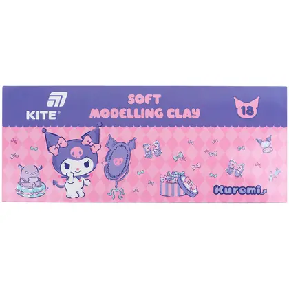 Пластилін KITE 18 кольорів, 360 г. восковий, Kuromi (HK24-085)