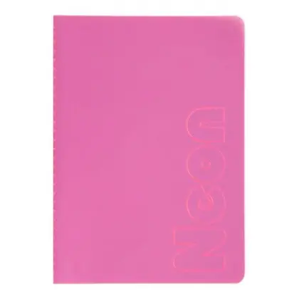 Зошит для записів Buromax А5, 80 аркушів клітинка, PVC, Рожевий, NEON (BM.24822180-10)
