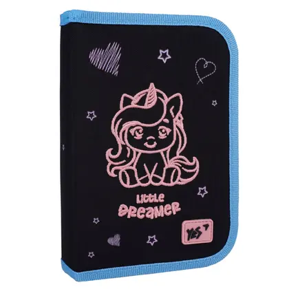 Пенал школьный YES, 1 отделение, 2 клапана, Cute Unicorn, (533627)