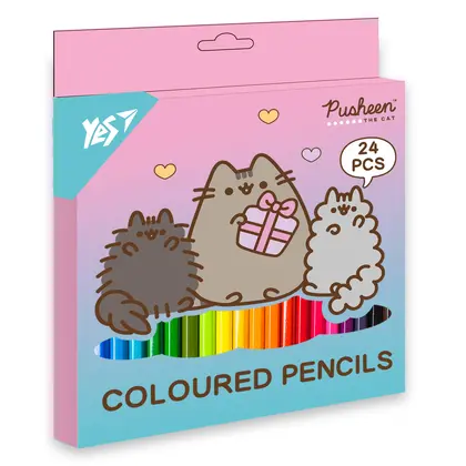 Цветные карандаши в наборе YES, 24 цвета, Pusheen, (290741)