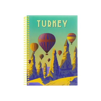 Блокнот Economix А5, 80 аркушів клітинка, спіраль, пластикова обкладинка, Travelling: TURKEY (E21953-05)
