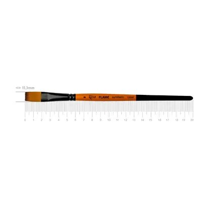 Кисть синтетика ROSA FLAME 1368F плоская, №8, короткая ручка, (1368F08)