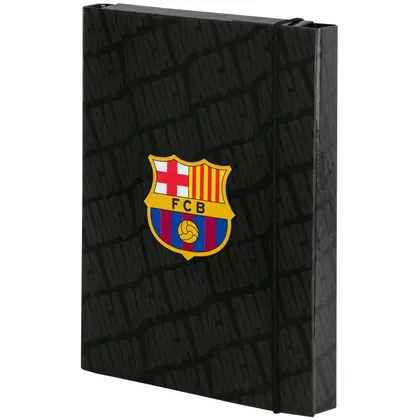 Папка для тетрадей KITE, B5, FC Barcelona, картонная, на резинках, (BC26-210)