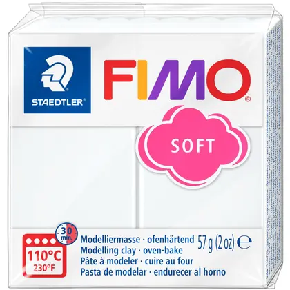 Полимерная глина Fimo Soft, 57 г., Белый (8020-0)