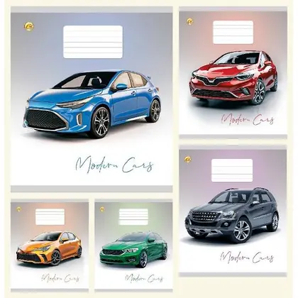 Тетрадь школьная Тетрада, 18 листов, Modern Cars, Линия, (ТЕ42207)