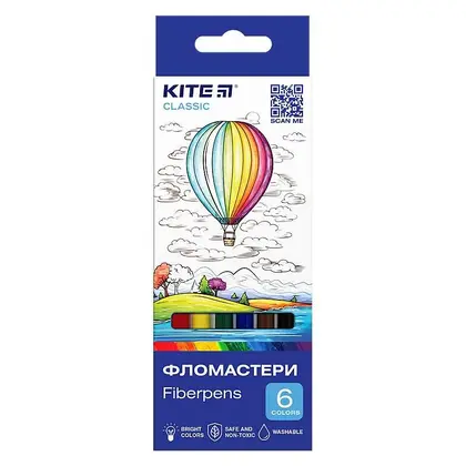 Фломастеры Kite Classic  6 цветов (k-446)