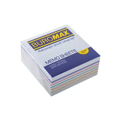 Бумага для заметок Buromax, 90*90*40 мм., Радуга, не склеенные, (BM.2245)