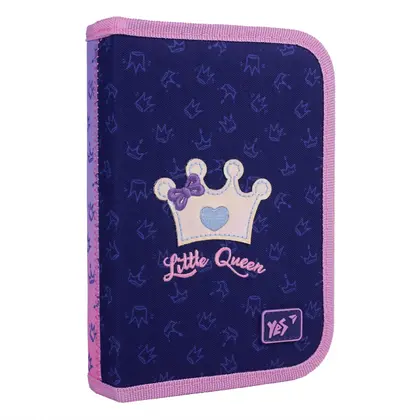 Пенал шкільний YES 1 відділення твердий, Синій, Little Queen (533660)