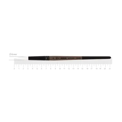 Пензель синтетичний ROSA MOON 1203R круглий №8 коротка ручка, (1203R08)