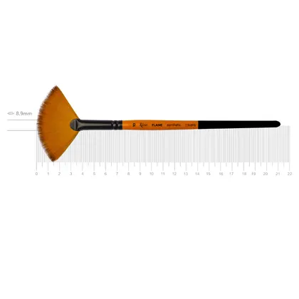 Кисть синтетика ROSA FLAME 1368FN веерная, №10, короткая ручка, (1368FN10)