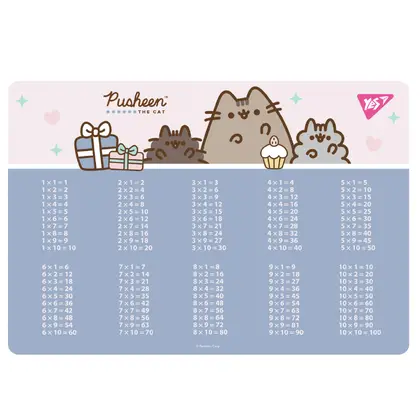 Подкладка настольная YES, А3, Pusheen, таблица умножения, (492324)