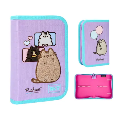 Пенал шкільний YES 1 відділення твердий, Бузковий, Pusheen Summer (533720)