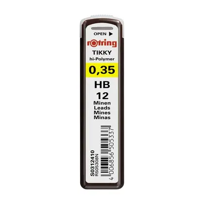 Грифель для механического карандаша Rotring, 0,35 мм., HB, (S0312410)