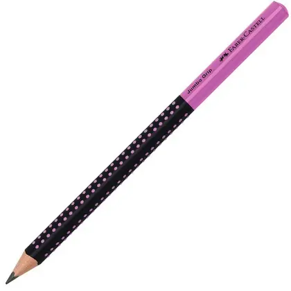 Чернографитный карандаш Faber-Castell GRIP 2001 JUMBO, НВ, , Чорний/рожевий, (511911)