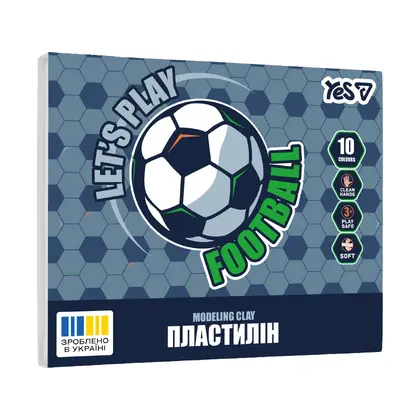 Пластилін YES 10 кольорів, 200 г. Football (540713)