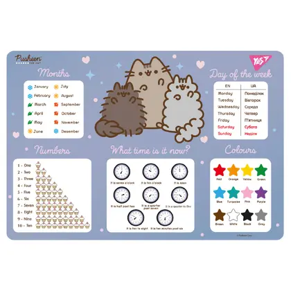 Підкладка настільна YES А3 англійська абетка, Pusheen (492321)