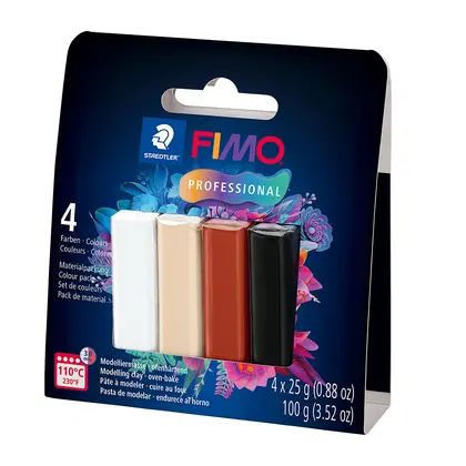 Полімерна глина Fimo в наборі 4 шт. по 25 г. Professional Natural colours (8043-S2)