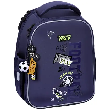 Школьный рюкзак YES, Play football, каркасный, Черный, (550213)