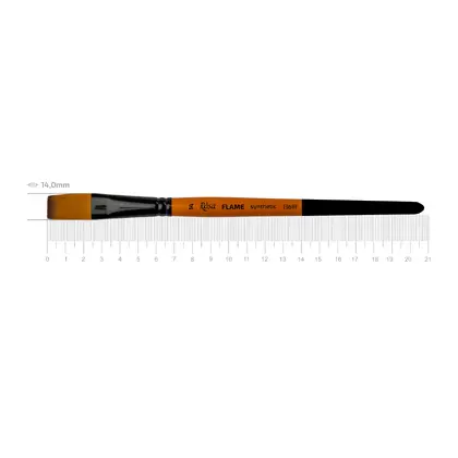 Пензель синтетичний ROSA FLAME 1368F плоский №14 коротка ручка, (1368F14)