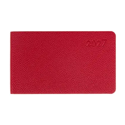 Щотижневик датований Leo Planner 2027 р. 10*17 см. 128 сторінок Мьякий, Бордовий, Binario (252739)