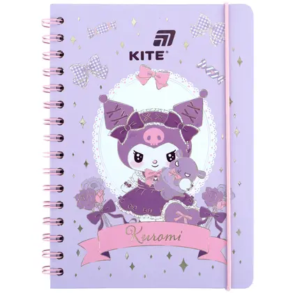 Блокнот KITE, А5, 80 листов, Kuromi, на спирали, (HK26-190-2)