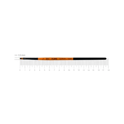 Пензель синтетичний ROSA FLAME 1368F плоский №000 коротка ручка, (1368F000)