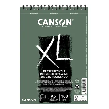 Альбом для графики Canson XL Recycle, А5, 25 листов, 160 г/м2, на пружине, ,  (C200001871)