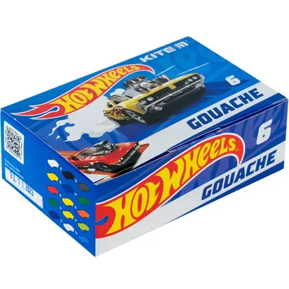 Гуаш KITE в наборі 6 кольорів по 20 мл. Hot Wheels (HW23-062)