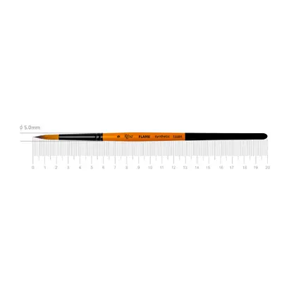 Кисть синтетика ROSA FLAME 1368R круглая, №9, короткая ручка, (1368R09)