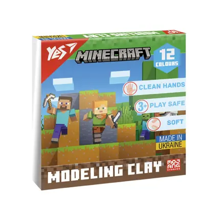 Пластилін YES 12 кольорів, 240 г. Minecraft (540668)