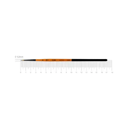 Кисть синтетика ROSA FLAME 1368R круглая, №0, короткая ручка, (1368R0)