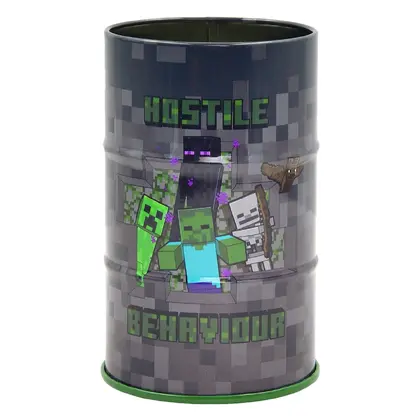 Підставка для ручок YES 6,5*10,8 см. металева, Сіра, Minecraft (708376)