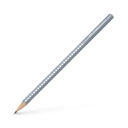 Чорнографітний олівець Faber-Castell GRIP SPARKLE PEARL сірий, (118202P)