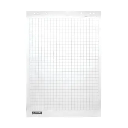 Папір для фліпчарту Buromax 64*90 см., 10 аркушів 70 г/м2, клітинка, картонна коробка, (BM.2295)