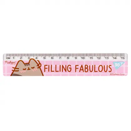 Линейка YES, 15 см., Pusheen, пластик, (370655)