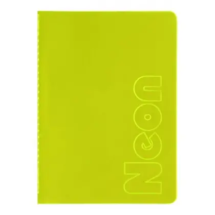 Зошит для записів Buromax А5, 80 аркушів клітинка, PVC, Жовтий, NEON (BM.24822180-08)