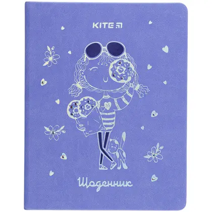 Шкільний щоденник KITE тверда обкладинка, PU, Donuts girl (K22-264-4)