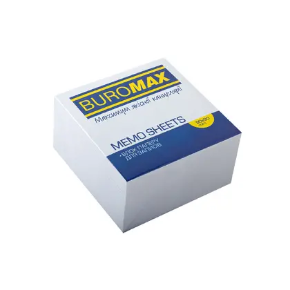 Папір для нотаток Buromax 90*90*50 мм. склеєні, Білий, (BM.2214)