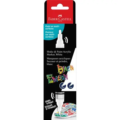 Маркер акриловий Faber-Castell 1 мм., 3 мм. двосторонній, Білий, BLACK EDITION (285511)