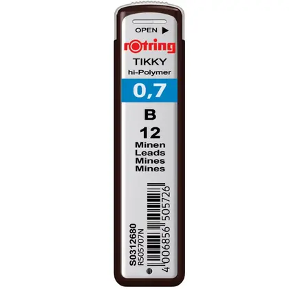 Грифелі для механічного олівця Rotring 0,7 мм., B (S0312680)