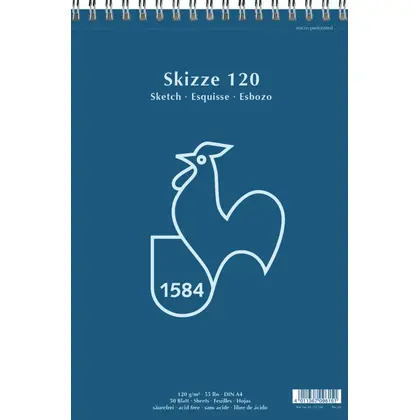 Альбом для графики Hahnem?hle, А4, 50 листов, Sketch Skizze120, (60120268)