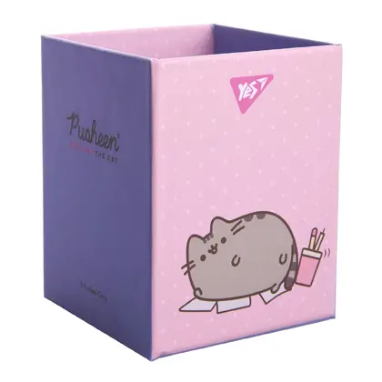 Підставка для ручок YES 8*8*10 см. картонна, Блакитна, Pusheen (708333)