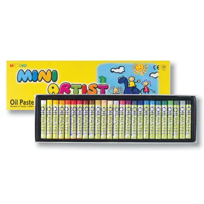 Пастель масляная в наборе, 25 цветов, круглаяя, MINI MOPS-25, (94100642)