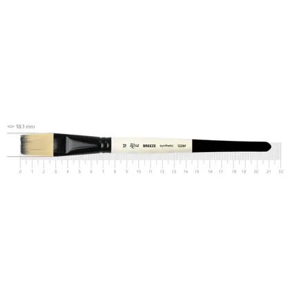 Кисть синтетика ROSA BREEZE 1226F плоская, №12, короткая ручка, (1226F12)