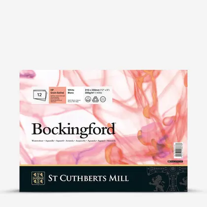 Альбом для акварели Bockingford, 31*23 см., 12 листов, 300 г/м2, 100% хлопок, Hot Pressed, Белый, (T45330001011C)