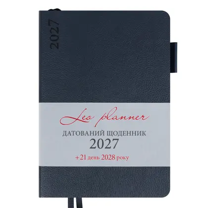 Щоденник датований LEO Planner 2027 A5, 368 сторінок Мьякий, Темно-синій, Binario (252725)