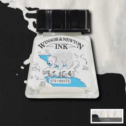Тушь Winsor&Newton, 14 мл., Drawing Inks, Водная основа, Белый, (1005702)