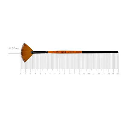 Кисть синтетика ROSA FLAME 1368FN веерная, №2, короткая ручка, (1368FN02)