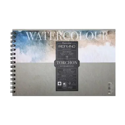 Альбом для акварелі Fabriano Watercolour Torshon А4, 12 аркушів 300 г/м2, 25% бавовна, на спіралі, Белый, (19100280)